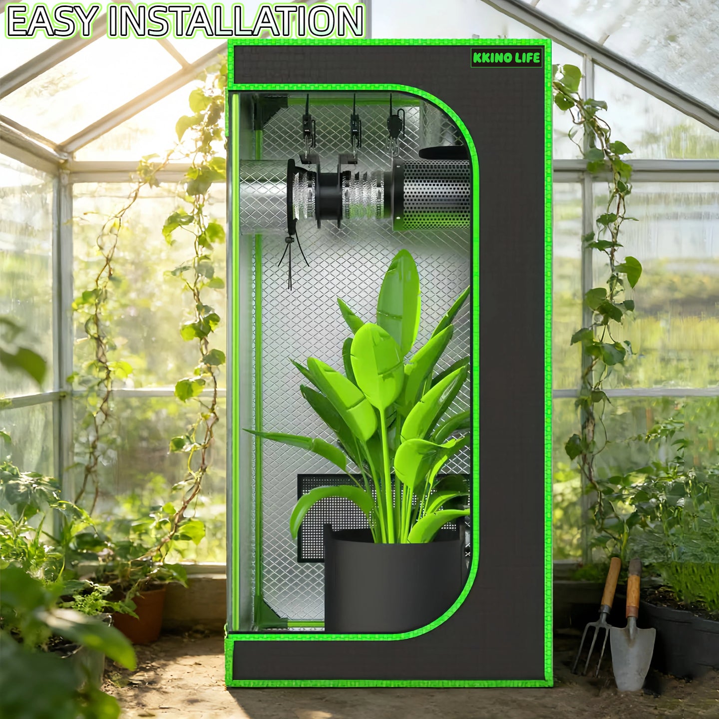 4 Inch Hydroponic Grow Tent Ventilation Kit Axial Fan Carbon Filter Duct 2 Sizes
