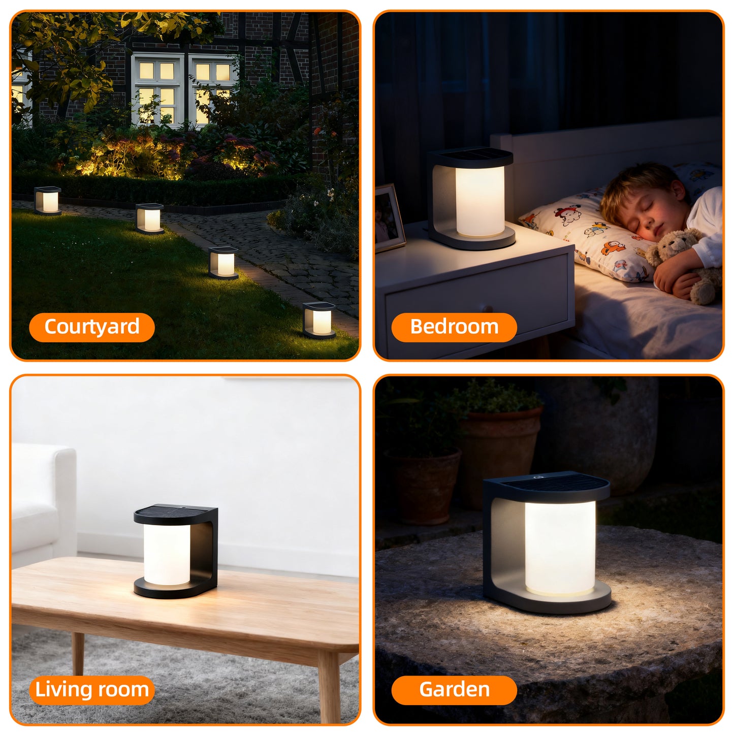 AULLA BRIGHT Solar LED Light Black Lamp Garden Light Lawns Light & Kids Night Light