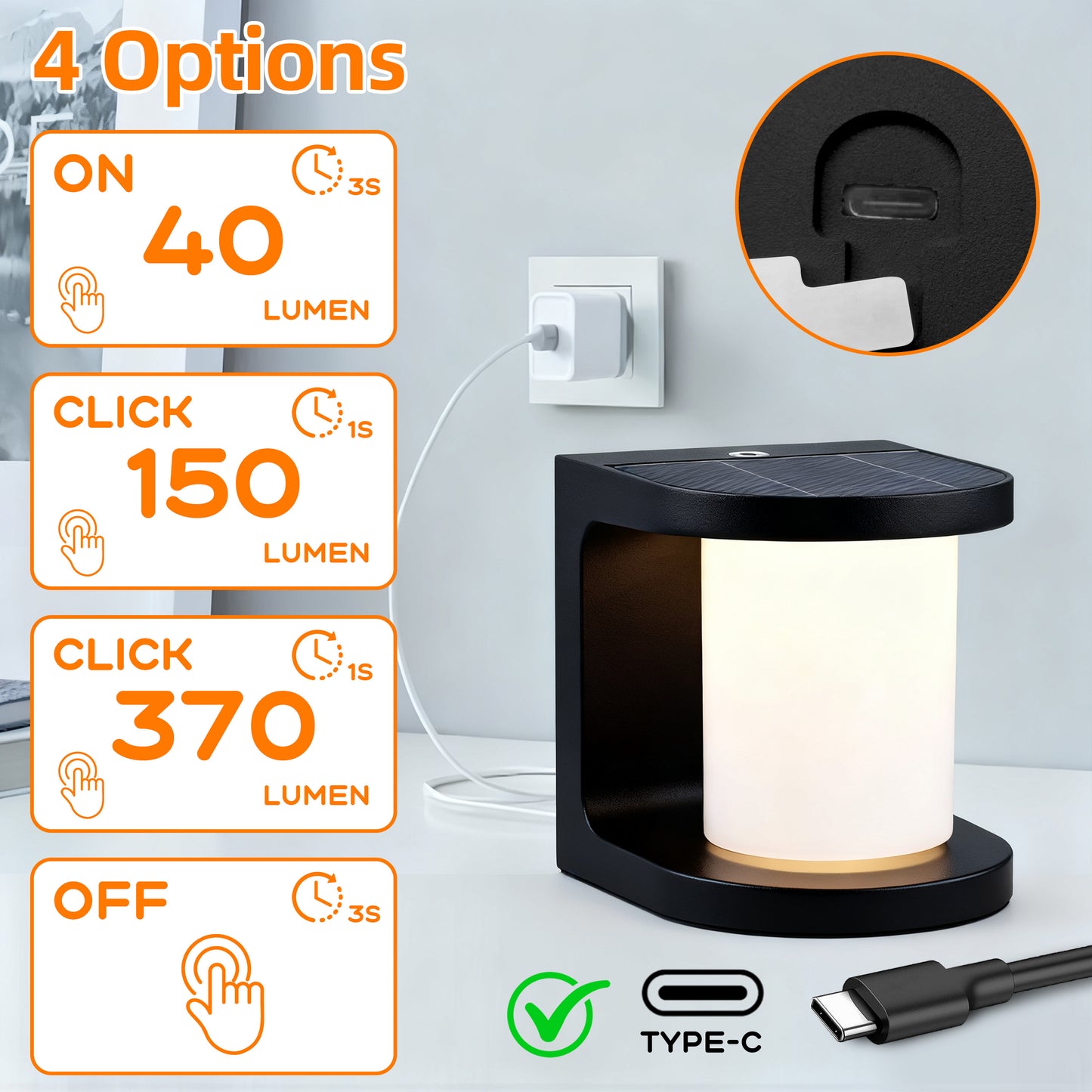 AULLA BRIGHT Solar LED Light Black Lamp Garden Light Lawns Light & Kids Night Light