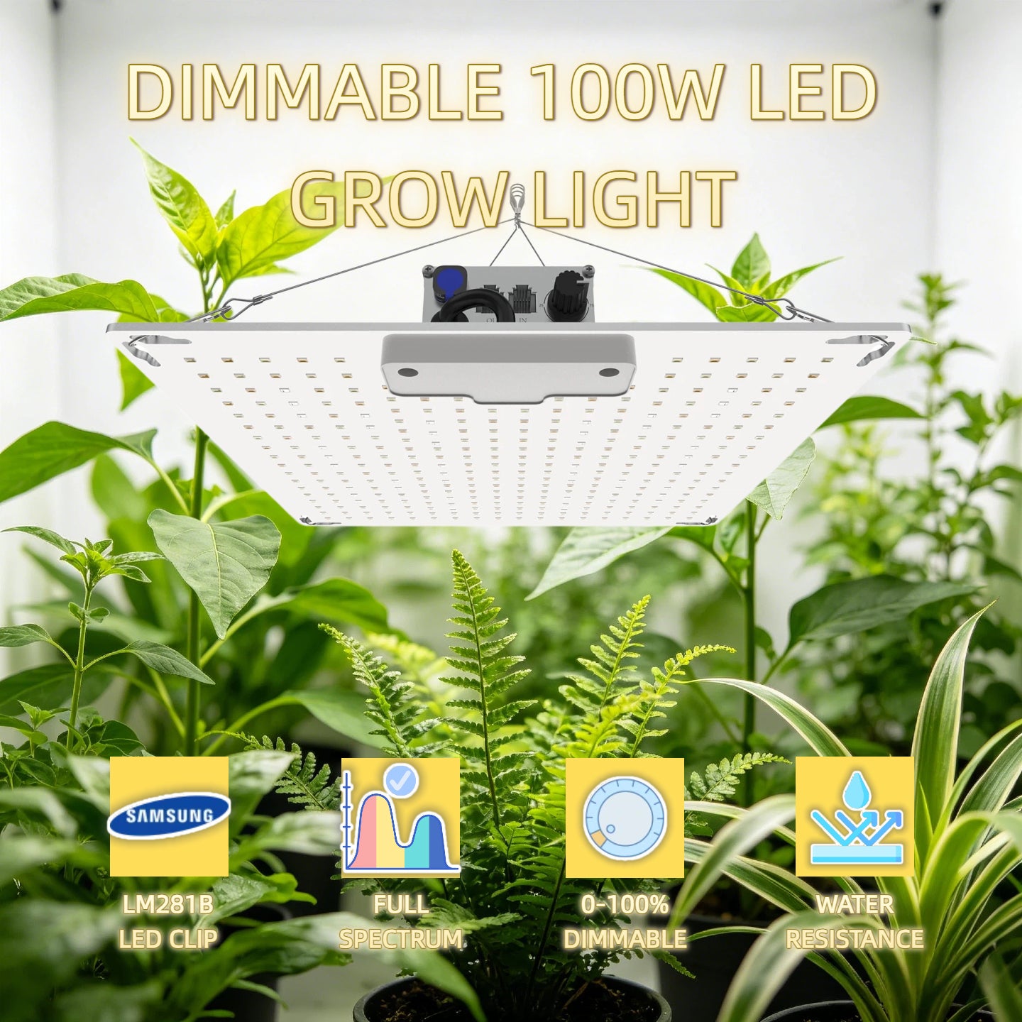 KKINO LIFE Samsung 281B 100W Full Spectrum LED Grow Light Indoor Plant Veg Hydroponics