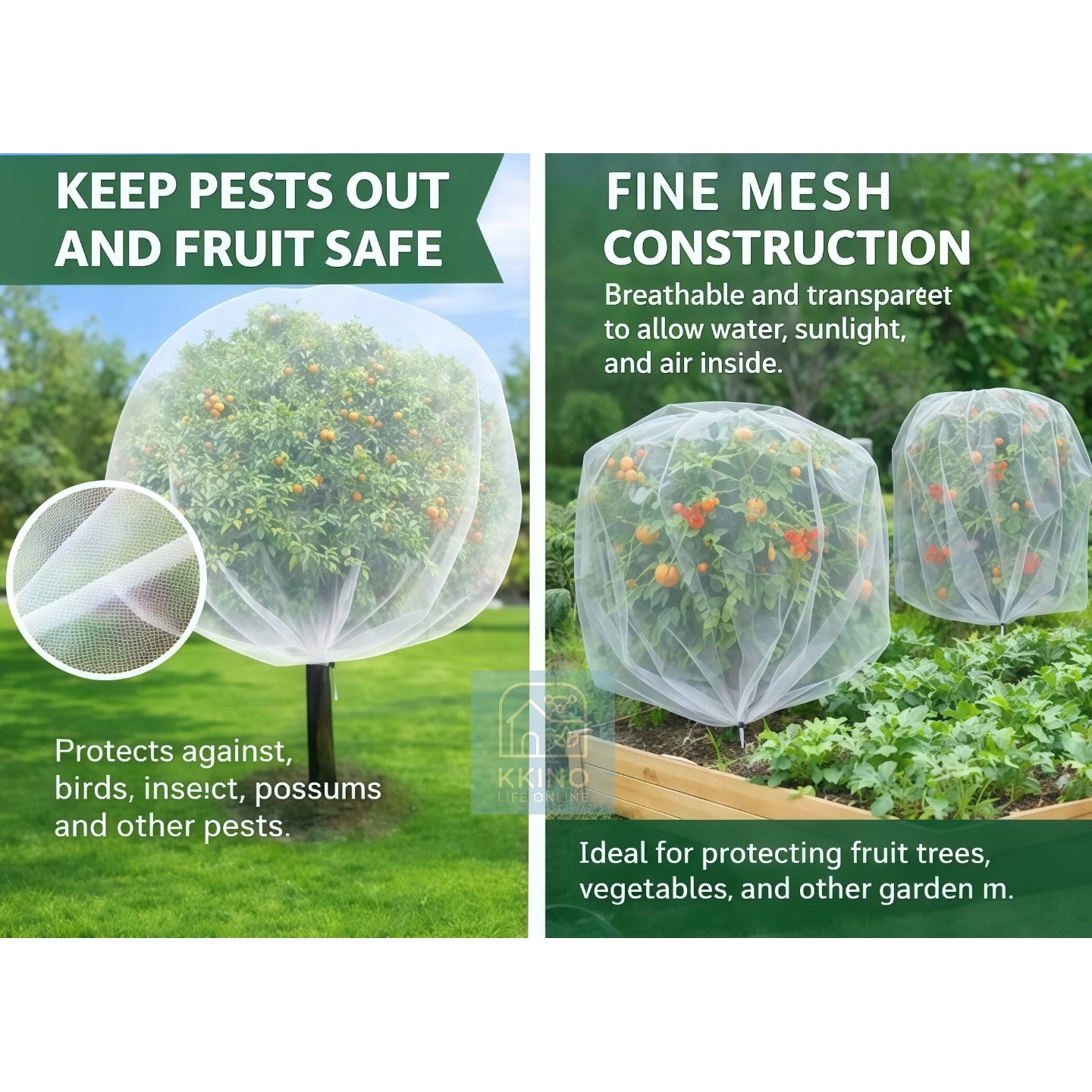 Fruit Fly Net Insect Mesh Garden Netting Vegetable Plant Protection Cover 7 Size