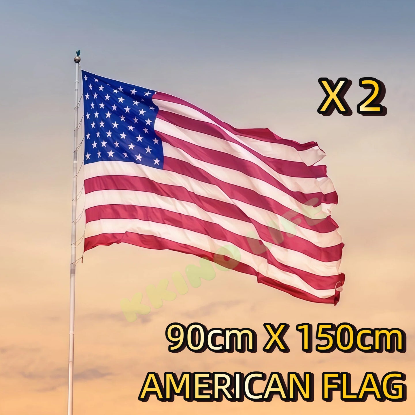 2 x Large American USA Flag Pride Heavy Duty Outdoor 90cm x 150cm United States
