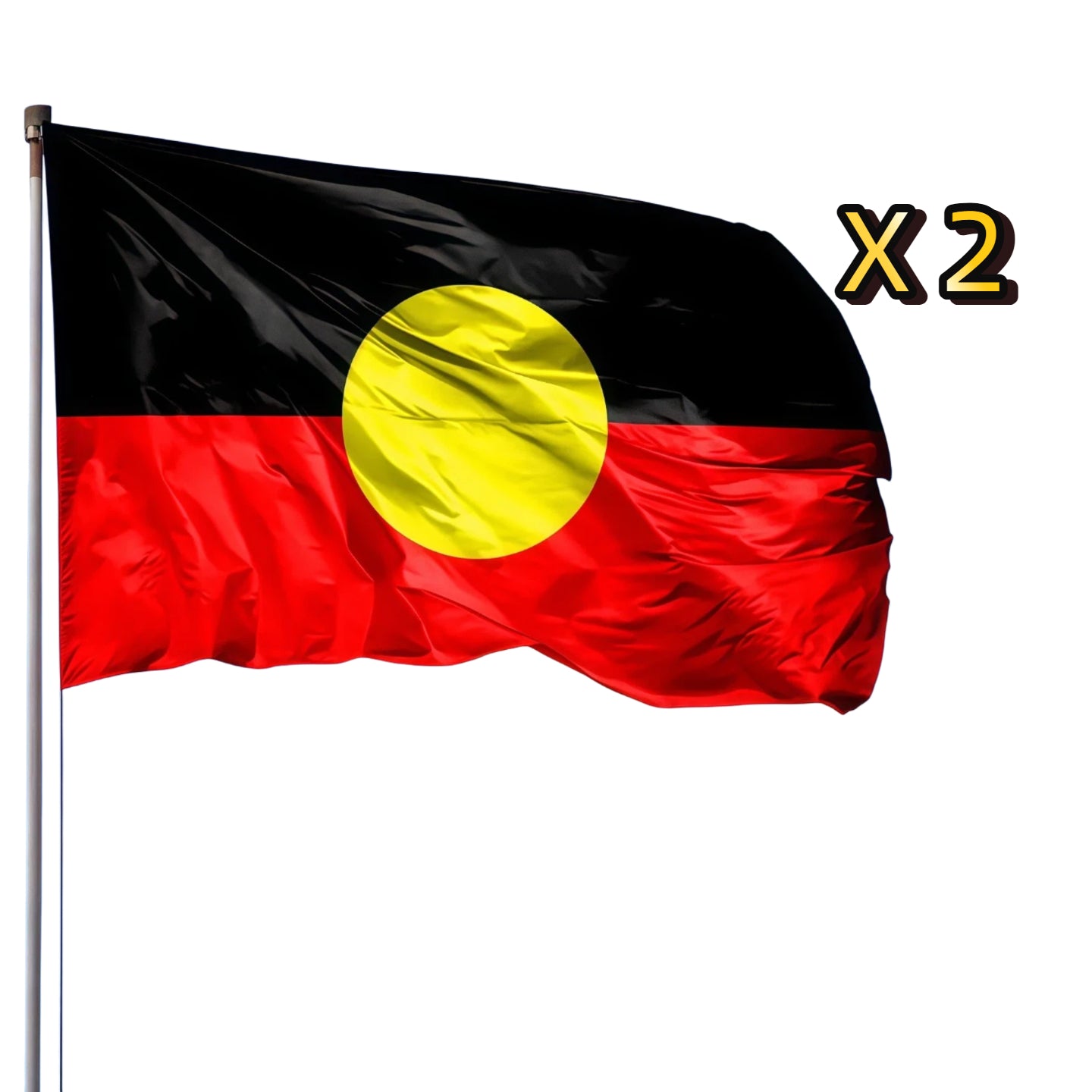 2X Australian Aboriginal Large 90x150cm Aussie Australian Day Heavy Duty Outdoor
