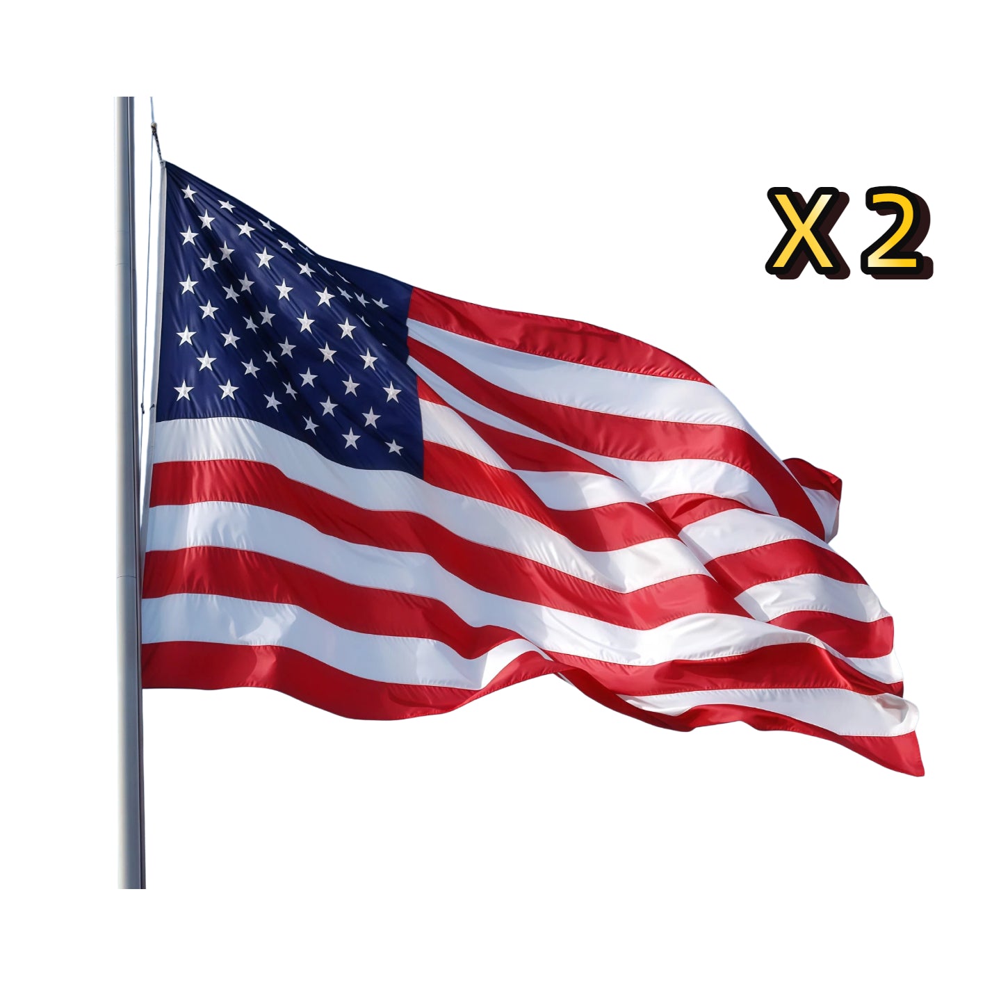 2 x Large American USA Flag Pride Heavy Duty Outdoor 90cm x 150cm United States