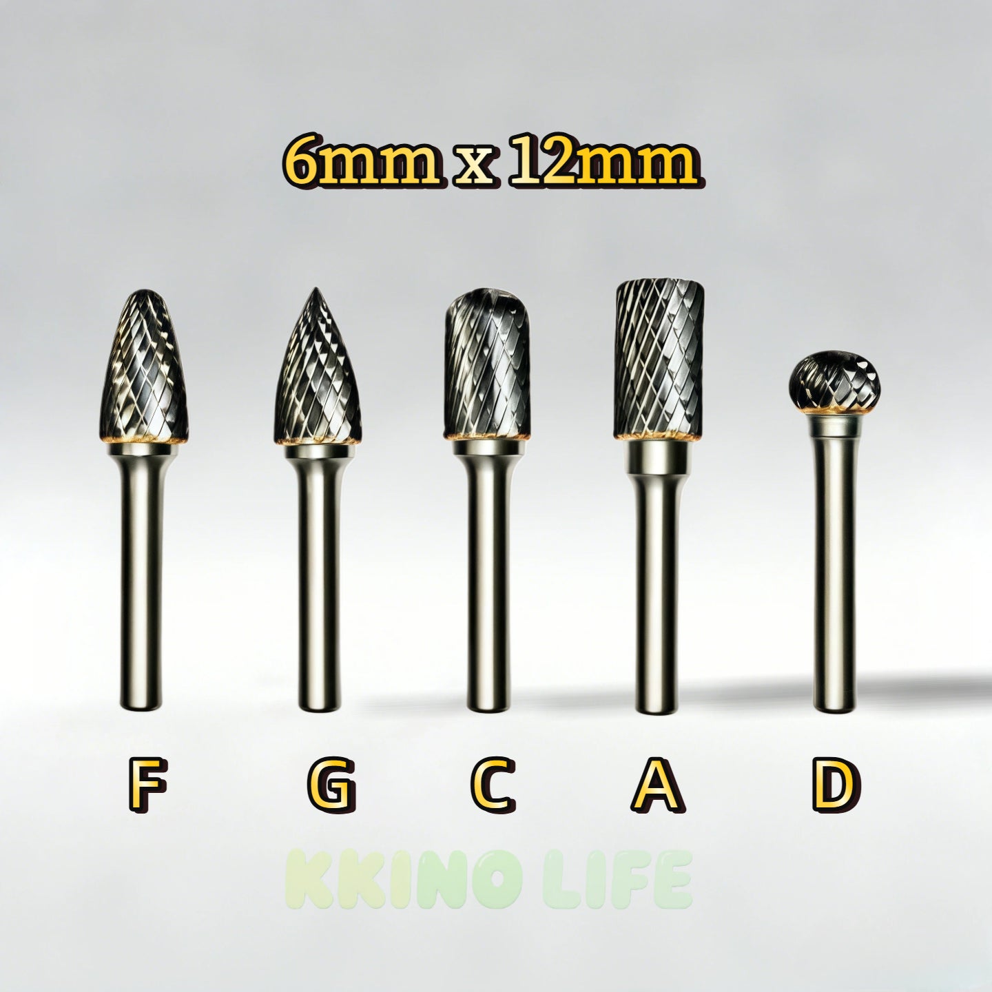 1x 6mm Shank 12mm Head Tungsten Carbide Rotary Burr Bur Die GrinderBit 1/2 Inch