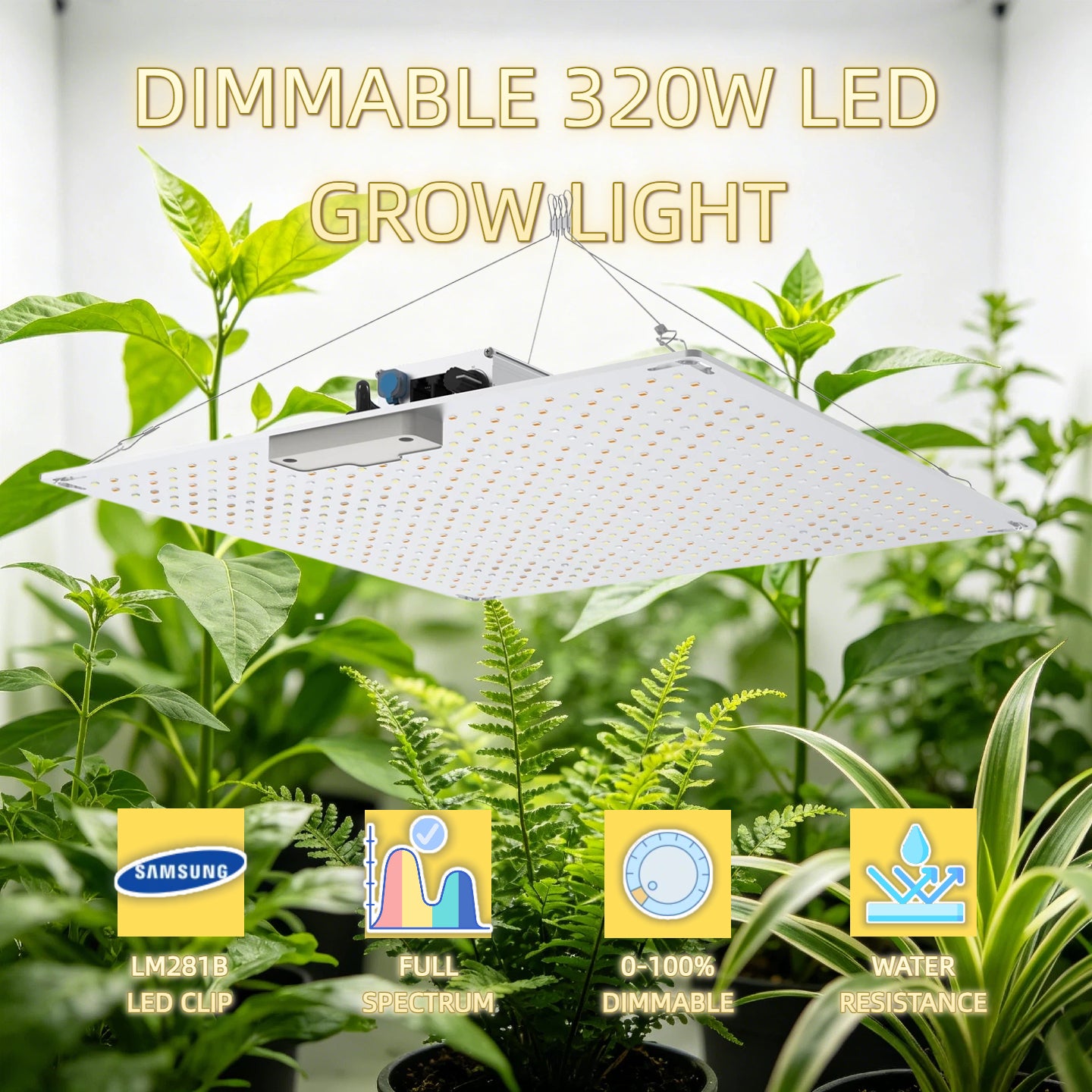 KKINO LIFE Samsung LM281B 320W Full Spectrum LED Grow Light Indoor Plant Veg