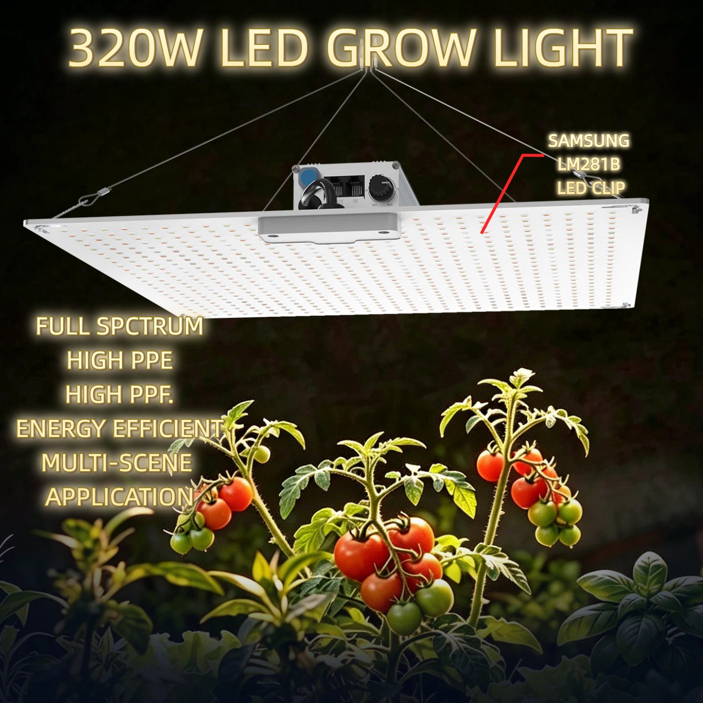 KKINO LIFE Samsung LM281B 320W Full Spectrum LED Grow Light Indoor Plant Veg