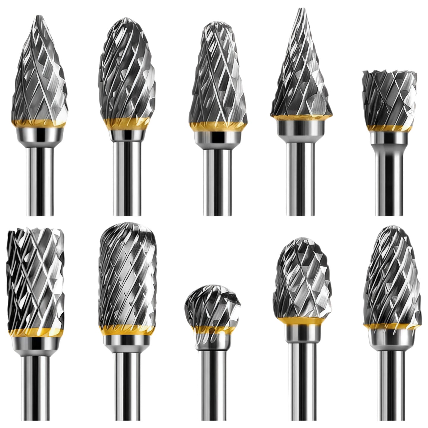 10Pcs Tungsten Carbide Rotary Burr Set 3mm Shank Double Cut For Dremel AU Stock