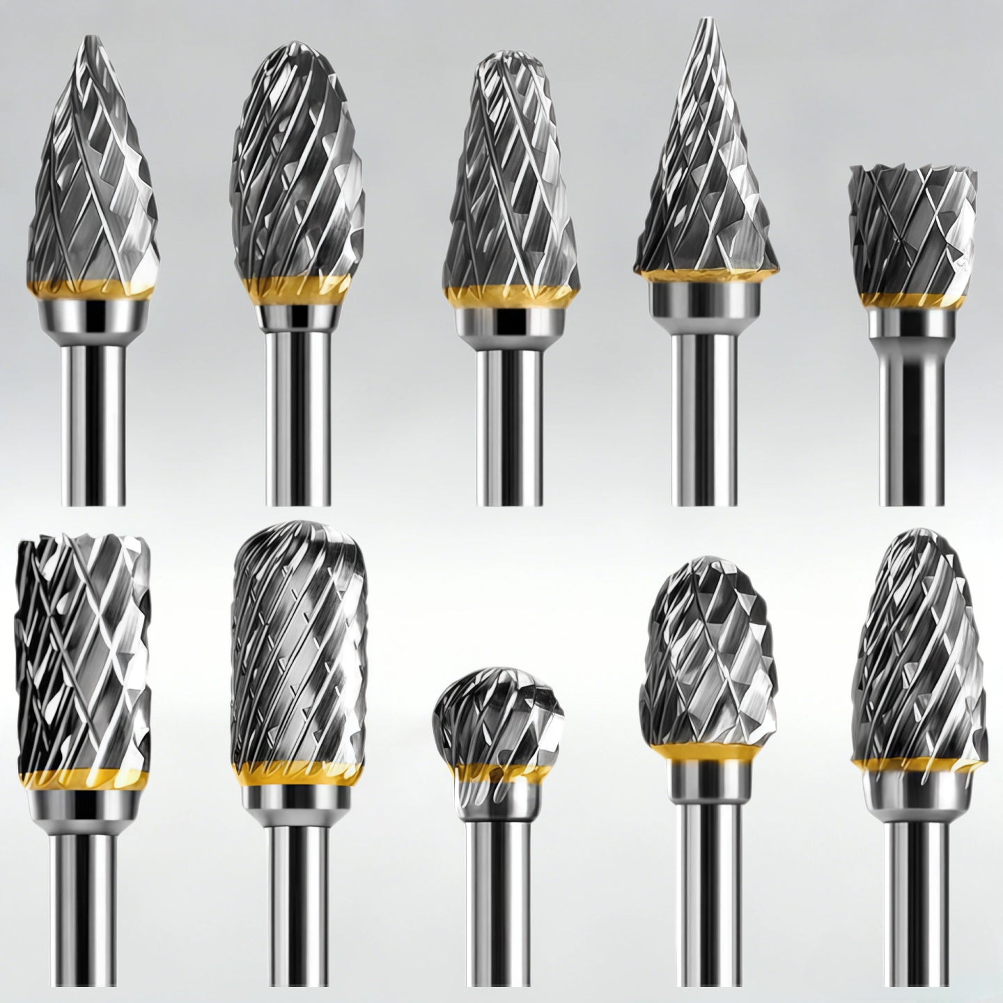 10Pcs Tungsten Carbide Rotary Burr Set 3mm Shank Double Cut For Dremel AU Stock