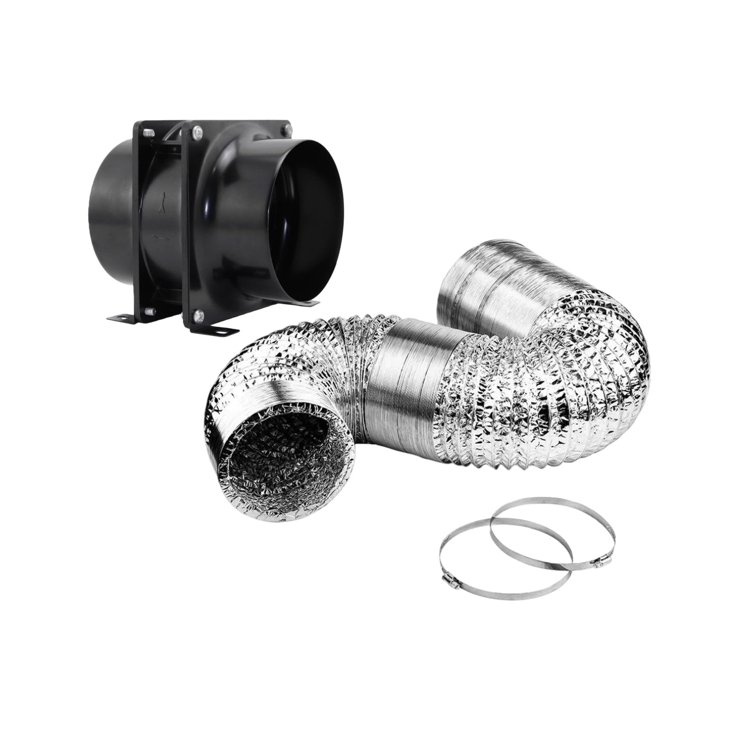 4 Inch or 6 Inch Hydroponics Ventilation Kit Axial Inline Silent Fan and Ducting Kit