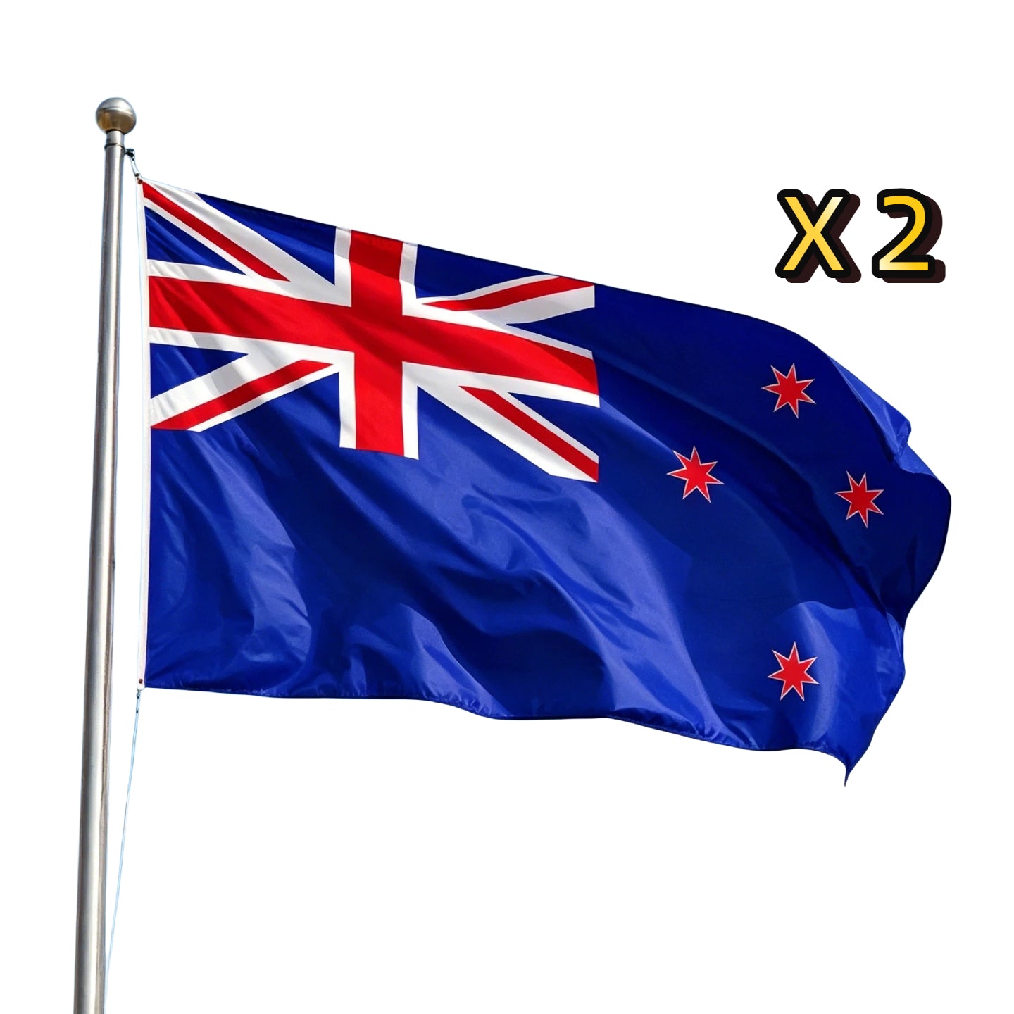 2 x New Zealand Flag 90x150cm NZ Flag Heavy Duty Polyester Outdoor Indoor Banner