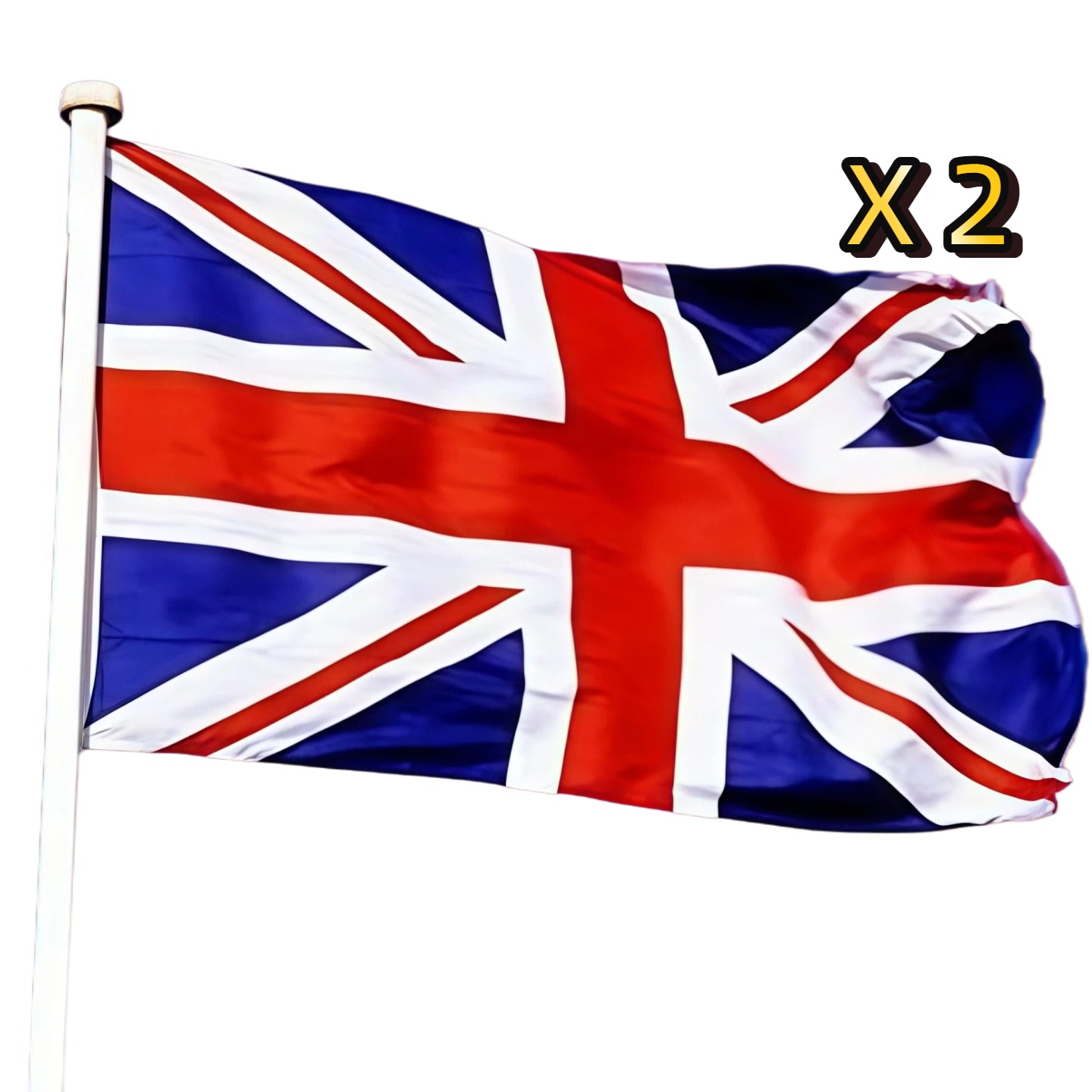 2x UK Union Jack Flag 90x150cm United Kingdom Flag Heavy Duty Polyester Indoor Outdoor Banner