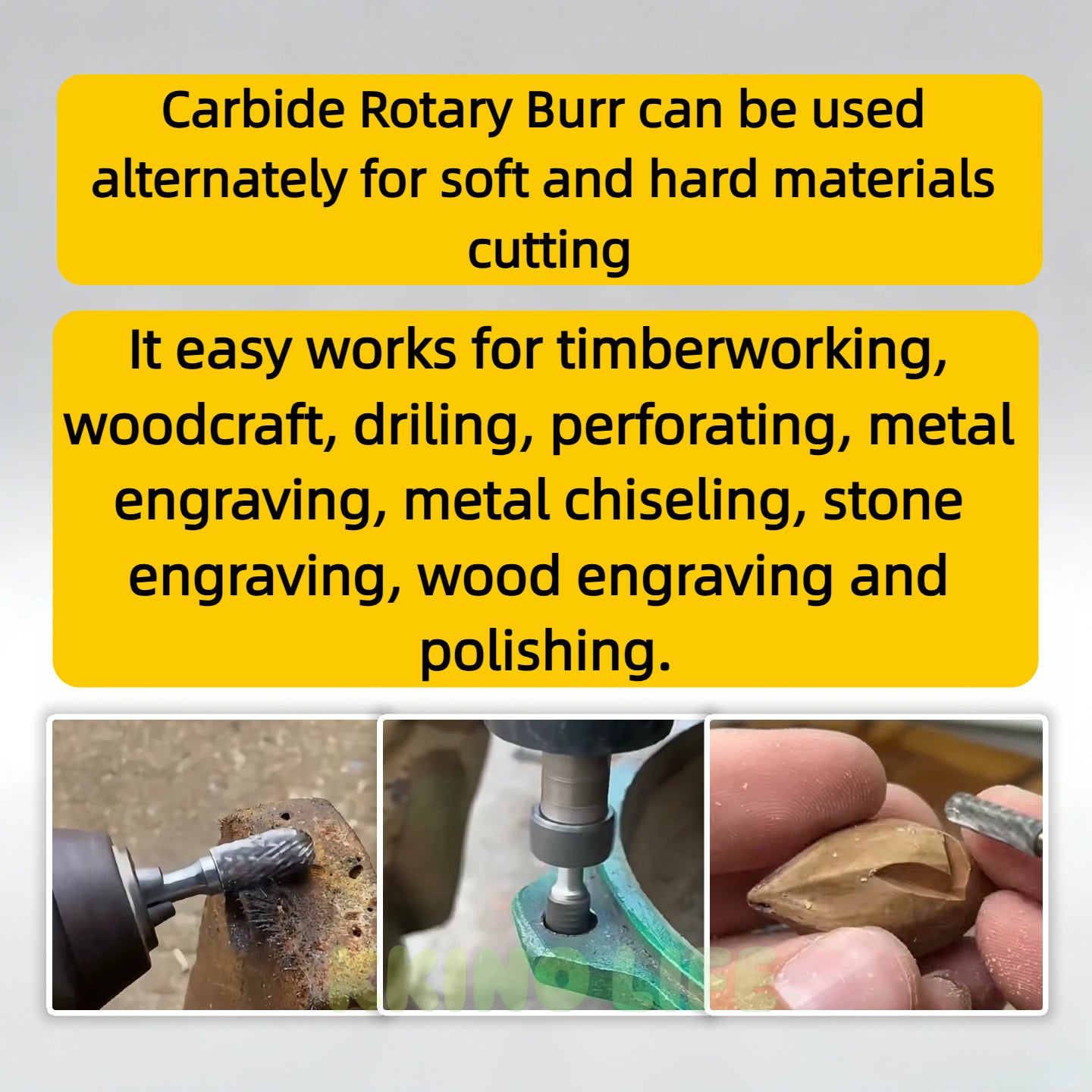 1 Pc 6mm Shank 10mm Head Tungsten Carbide Rotary Burr Bur Die Grinder Bit 1/2 Inch Head