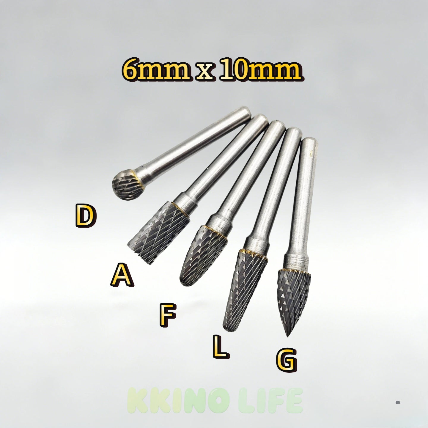 1 Pc 6mm Shank 10mm Head Tungsten Carbide Rotary Burr Bur Die Grinder Bit 1/2 Inch Head