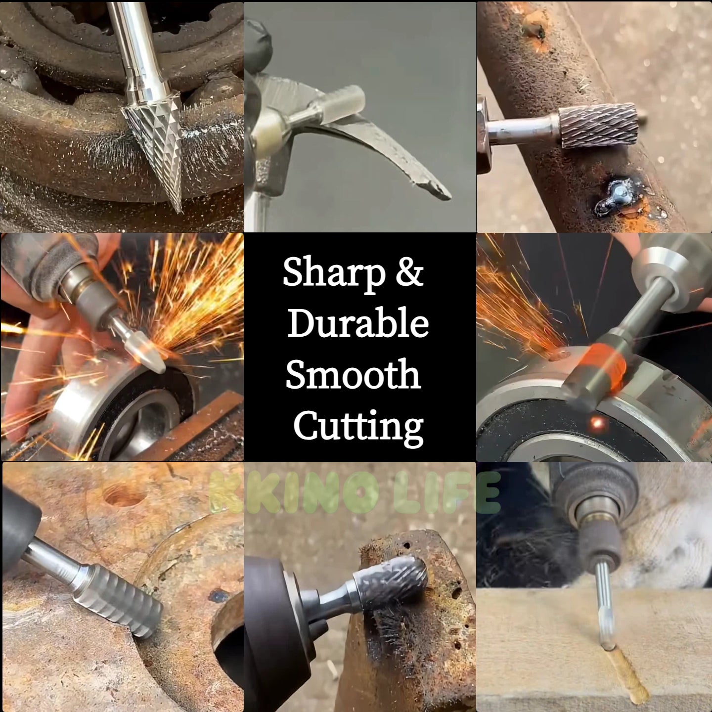 1 Pc 6mm Shank 10mm Head Tungsten Carbide Rotary Burr Bur Die Grinder Bit 1/2 Inch Head