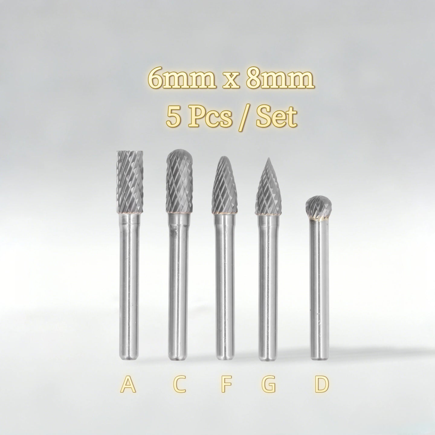 1x 6mm Shank 8mm Head Tungsten Carbide Rotary Burr Bur Die Grinder Bit 5/16 Inch