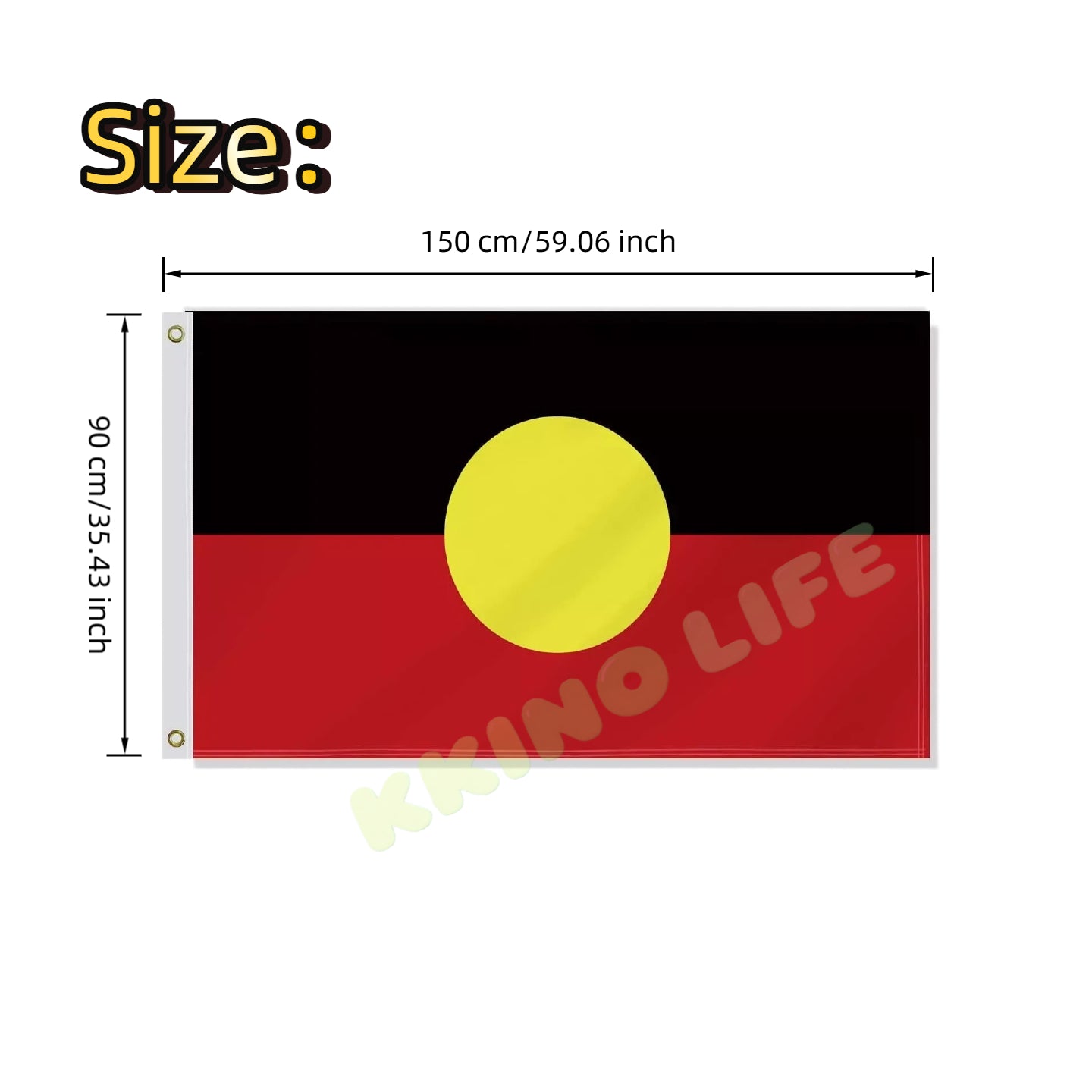 2X Australian Aboriginal Large 90x150cm Aussie Australian Day Heavy Duty Outdoor