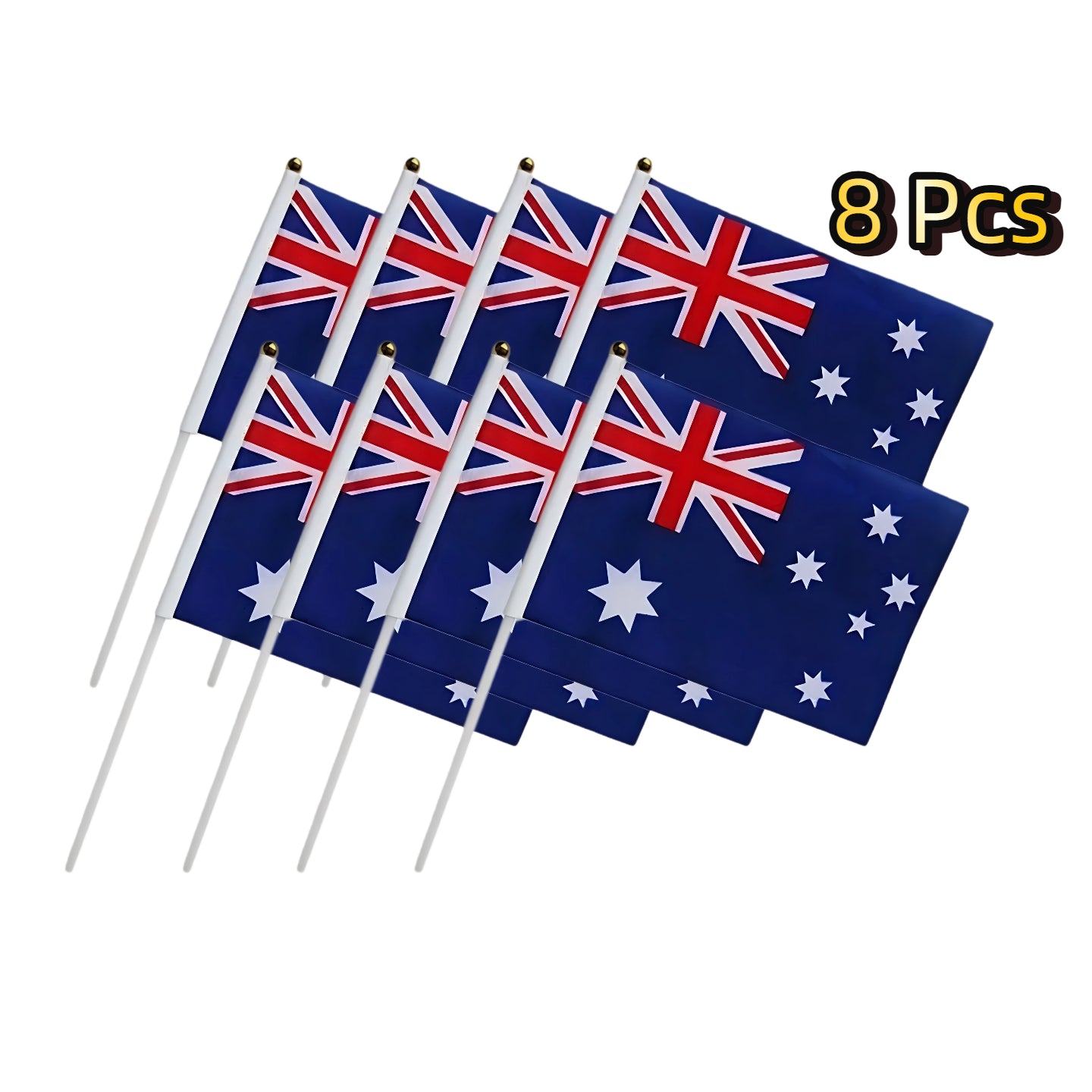 8 Pcs Small Hand Waver Australia Flags Australia Day Heavy Duty Outdoor Flags