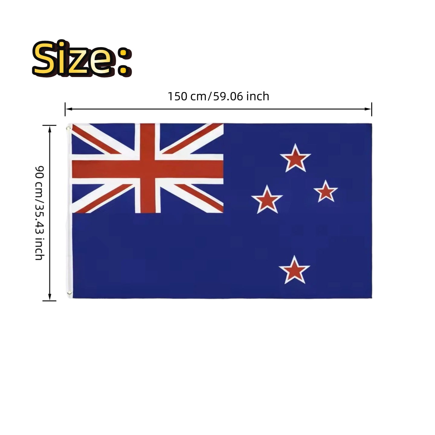 2 x New Zealand Flag 90x150cm NZ Flag Heavy Duty Polyester Outdoor Indoor Banner