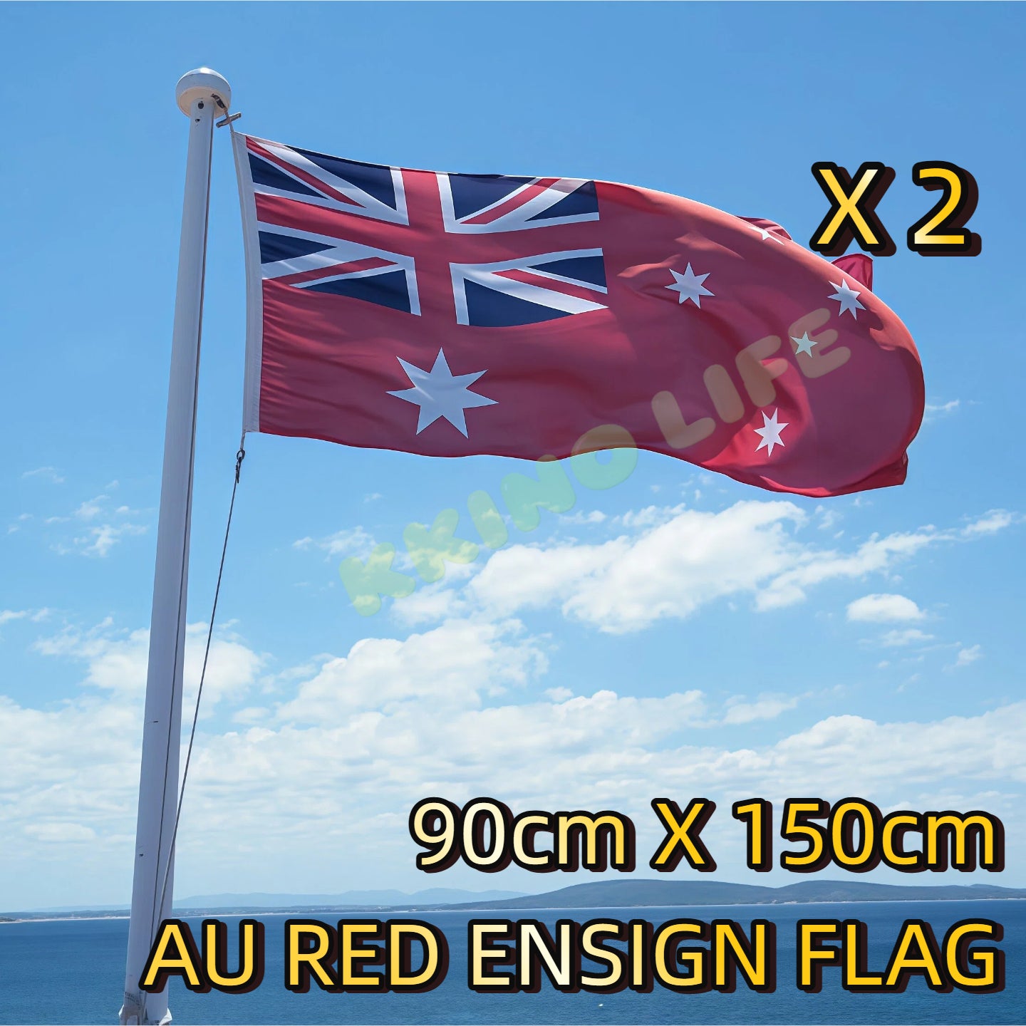 2x Australia Red Ensign Flag Large 90x150cm Marine Navy Heavy Duty Aussie Outdor