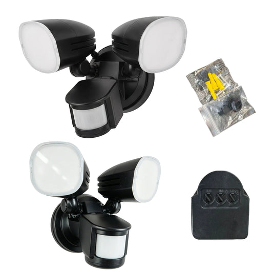 26W LED Double Twin Security Garage Spot Flood Light Outdoor Sensor Spotlight