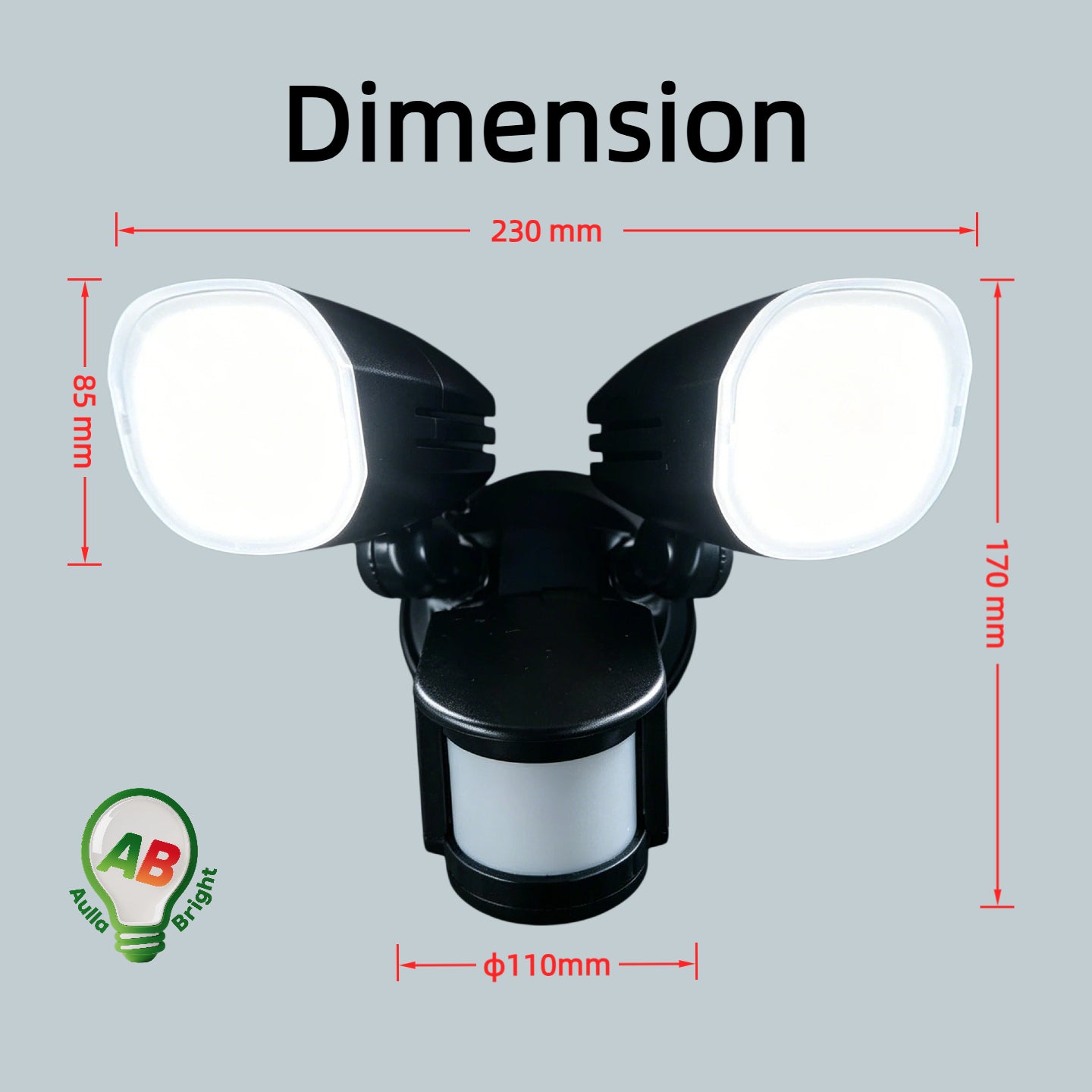 26W LED Double Twin Security Garage Spot Flood Light Outdoor Sensor Spotlight