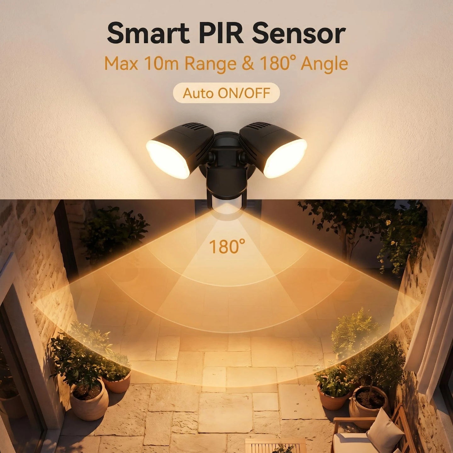 26W LED Double Twin Security Garage Spot Flood Light Outdoor Sensor Spotlight
