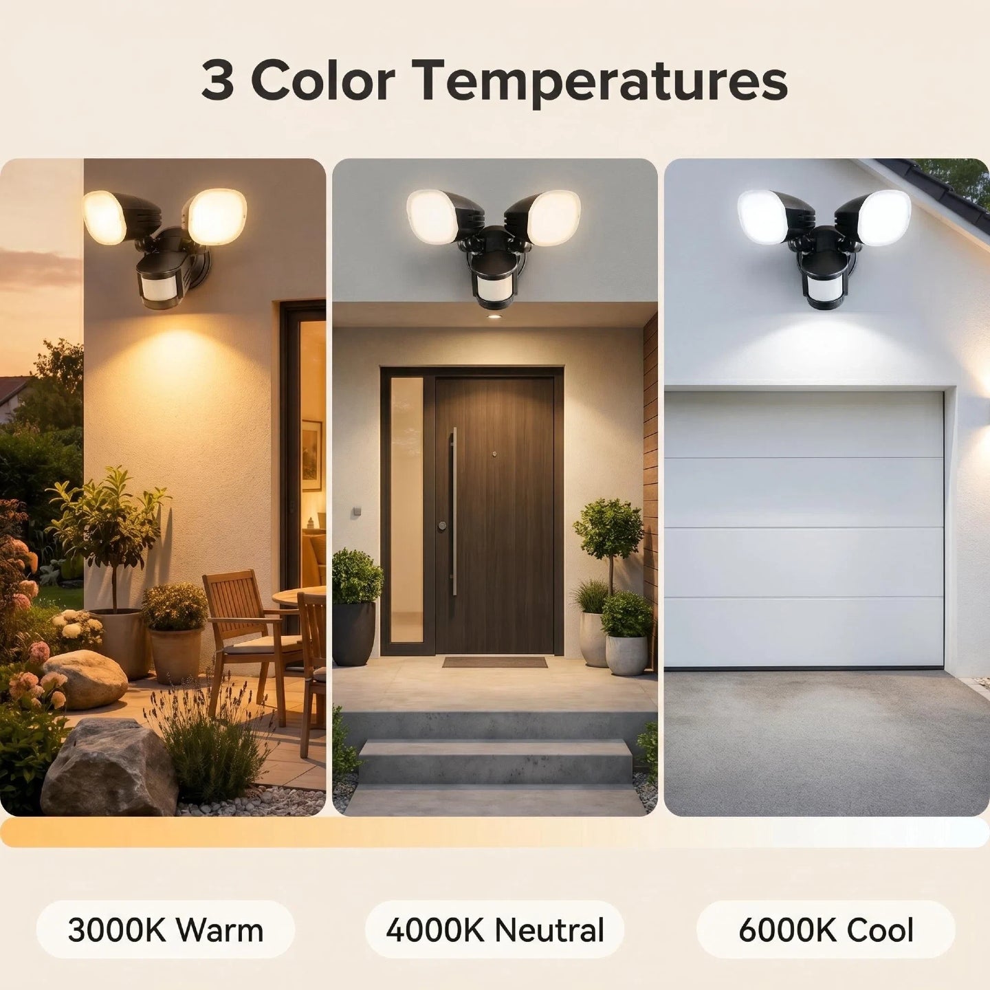 26W LED Double Twin Security Garage Spot Flood Light Outdoor Sensor Spotlight