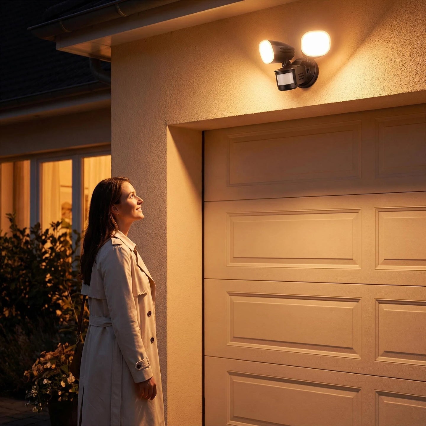 26W LED Double Twin Security Garage Spot Flood Light Outdoor Sensor Spotlight